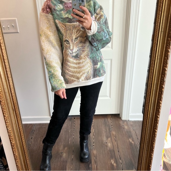 Vintage Crazy Cat Lady Cats Lovers Dream Sweater Cotton Sugar Street Weavers - Picture 14 of 15